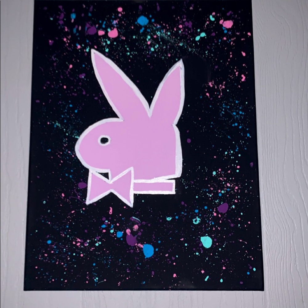 any custom colored playboy hand drawn and painted canvas